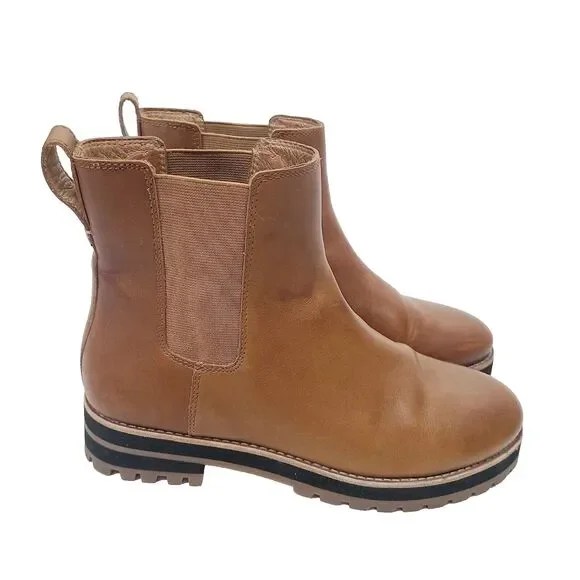 Madewell Chelsea Boots 7.5 Brown Leather Pull-On Ankle Booties - Picture 3 of 9